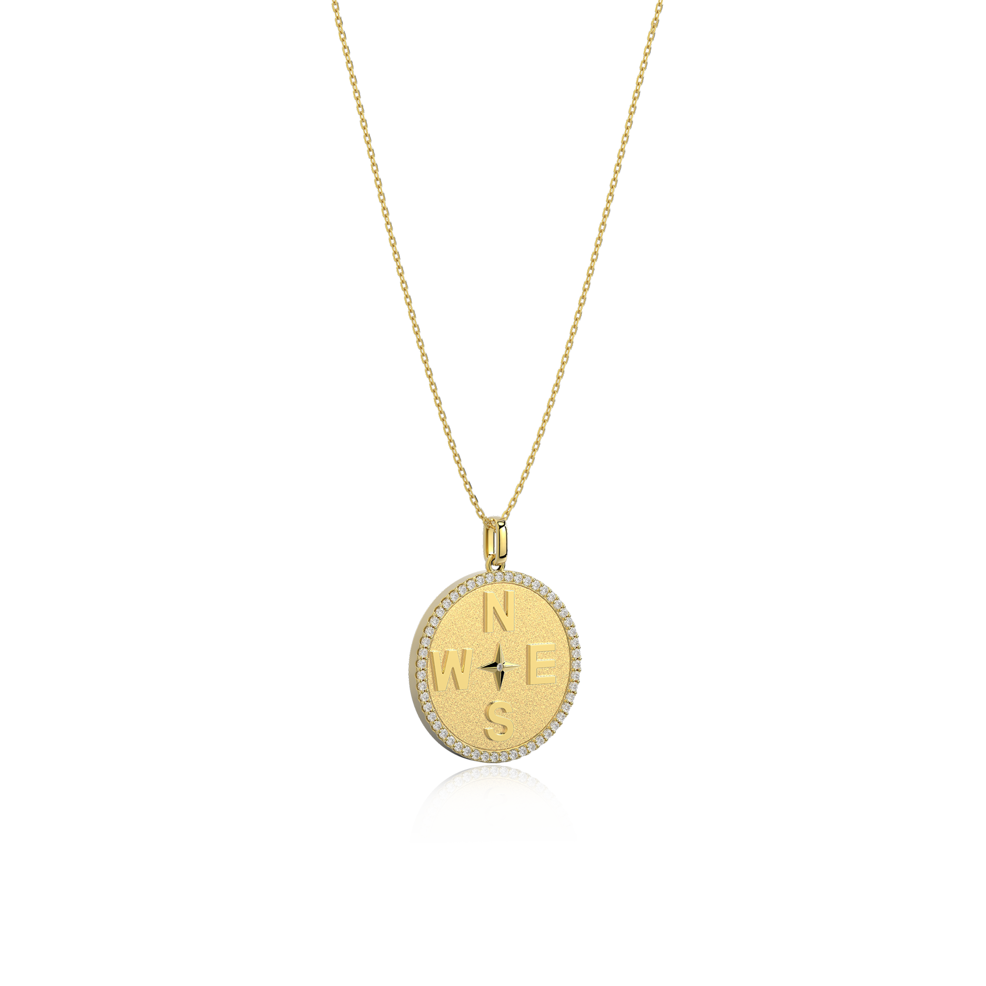 18k Gold Plated Personal Story Medallion Necklace – Lucky Symbol & Engravable AW24N001G OPJ Studio