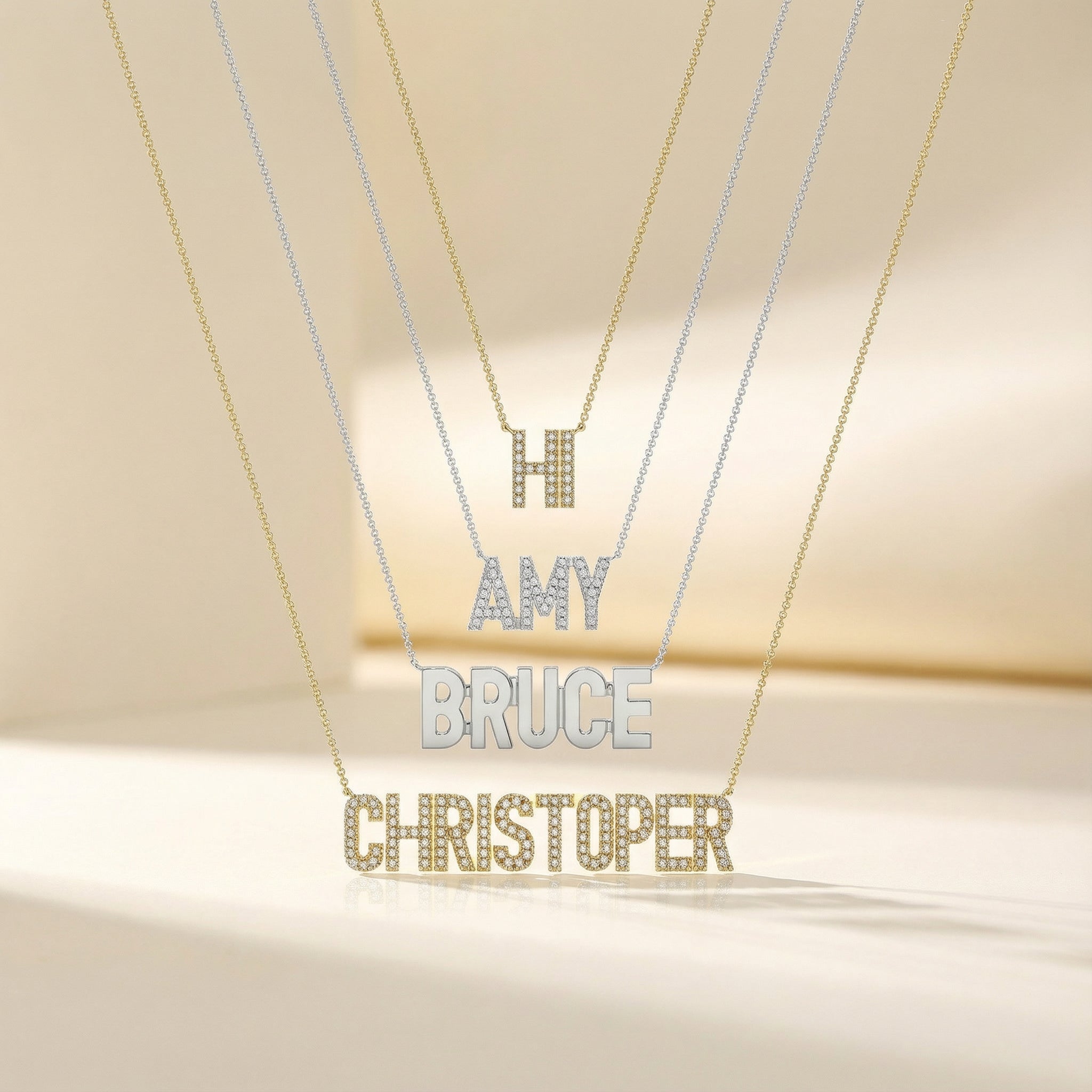 JAQUELINE Gold Plated Silver Signature Name Necklace AW24N002GD OPJ Studio