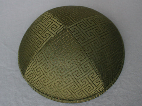 Brocade Kippot Olive Jessy Judaica