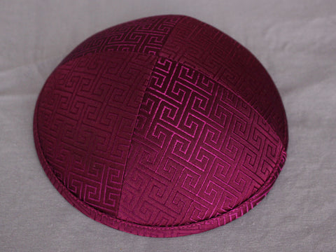 Brocade Kippot Eggplant Jessy Judaica