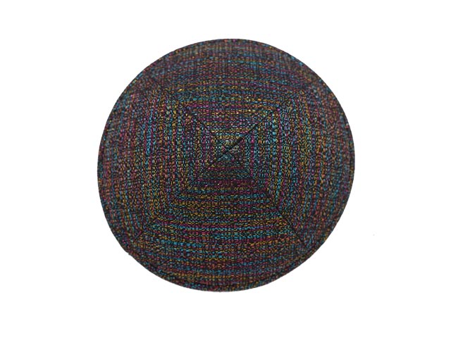 Brocade Kippot Dark Gray & Multicolour Jessy Judaica