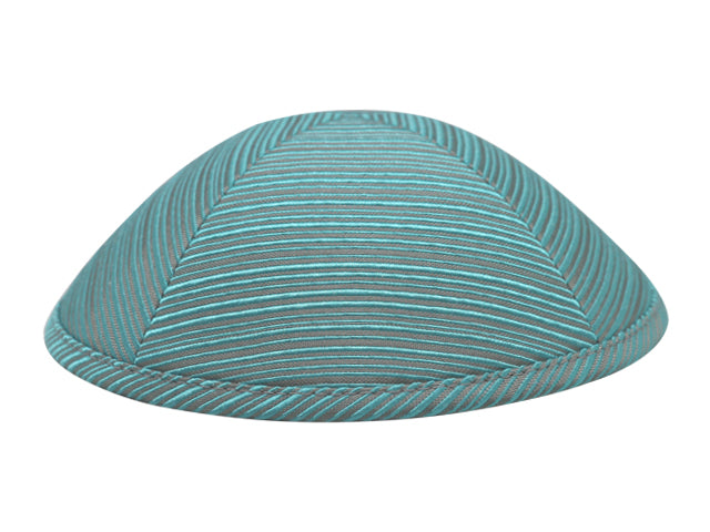 Brocade Kippot Tiffany Blue & Gray Jessy Judaica