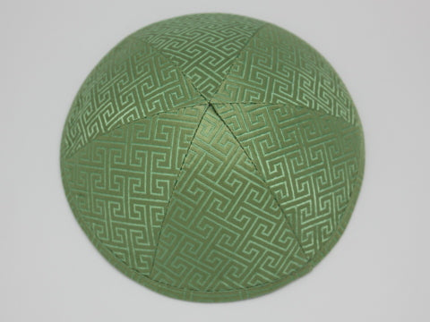 Brocade Kippot Pistachio Jessy Judaica