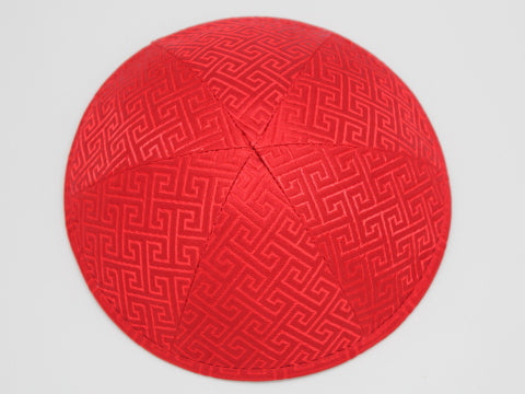 Brocade Kippot Red Jessy Judaica
