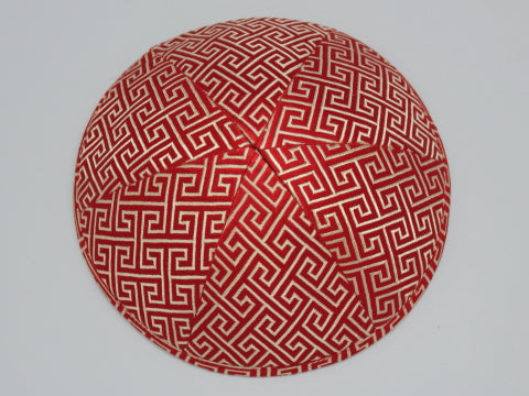 Brocade Kippot Red & Gold Jessy Judaica