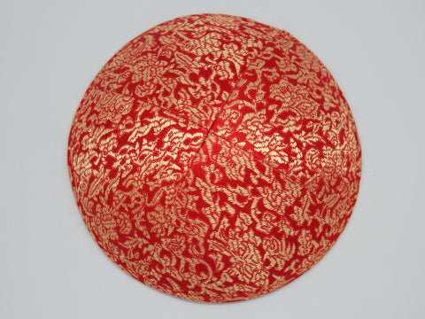 Brocade Kippot Red & Gold 2 Jessy Judaica