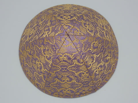 Brocade Kippot Lavender & Gold Jessy Judaica