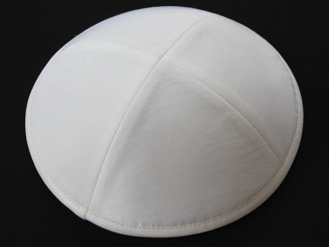 Lux Silk Kippot White Jessy Judaica