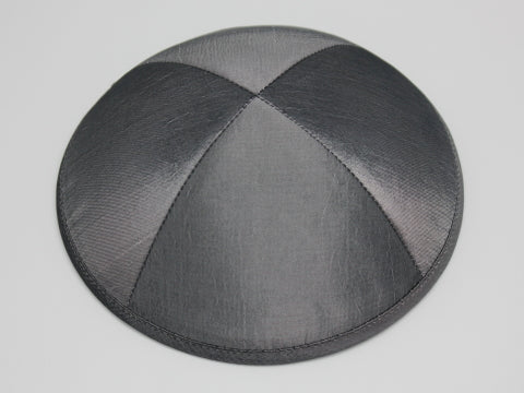 Lux Silk Kippot Dark Gray Jessy Judaica