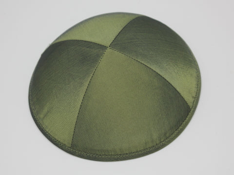 Lux Silk Kippot Olive Jessy Judaica