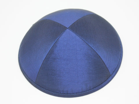 Lux Silk Kippot Navy Blue Jessy Judaica