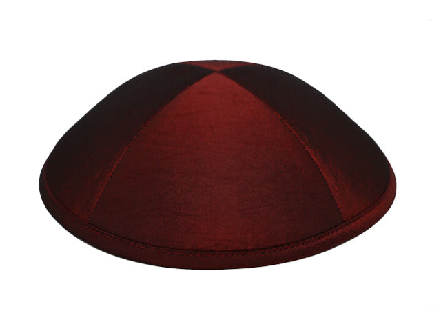 Lux Silk Kippot Burgundy Jessy Judaica