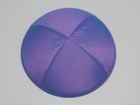Lux Silk Kippot Blue Lavender Jessy Judaica