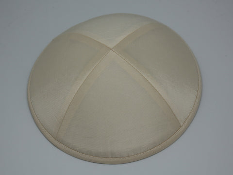 Lux Silk Kippot Light Beige Jessy Judaica