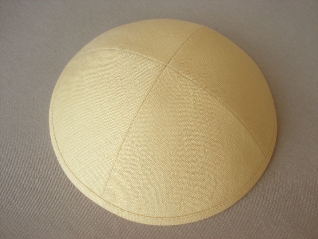 Linen Kippot Naples Yellow Jessy Judaica