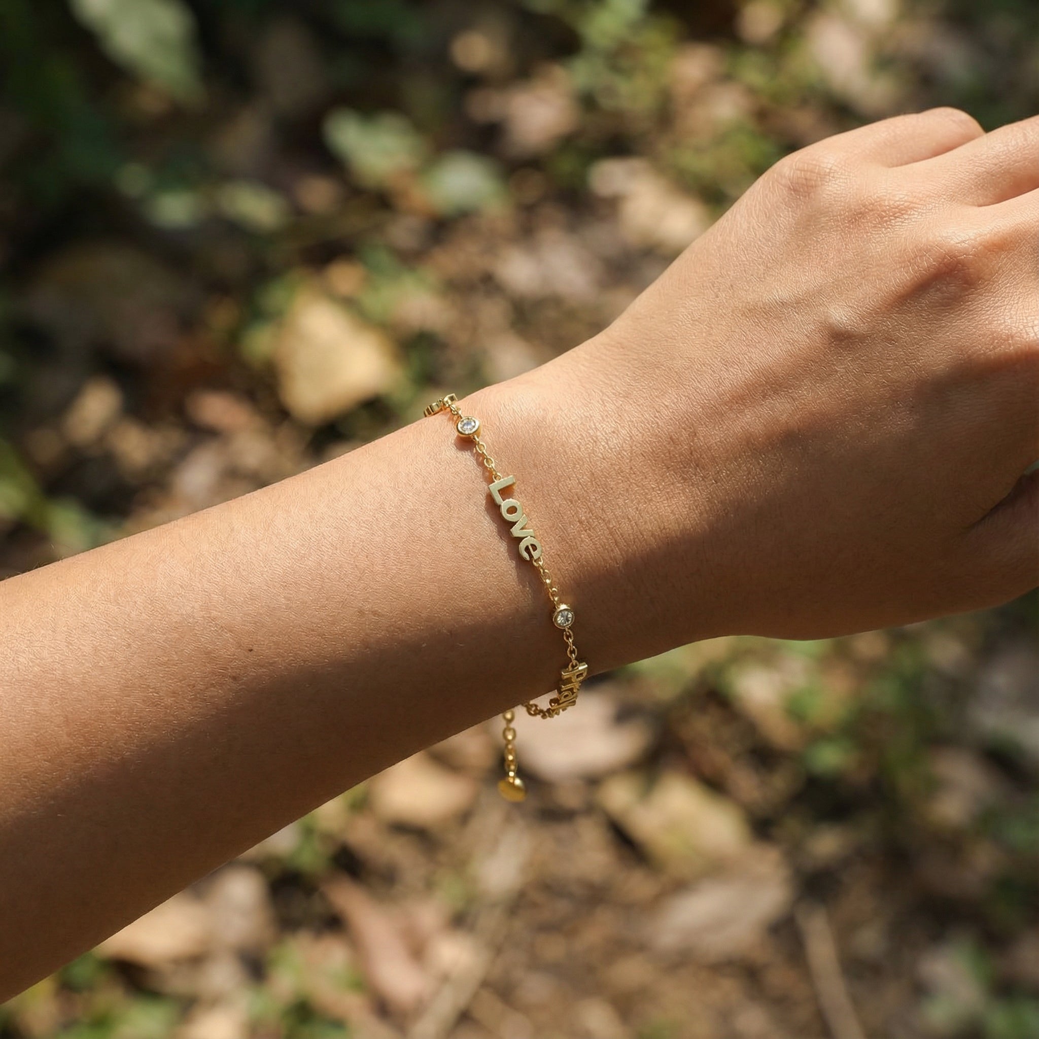 Linked by Love – Name Bracelet with Emotional Spark SB002G OPJ Studio