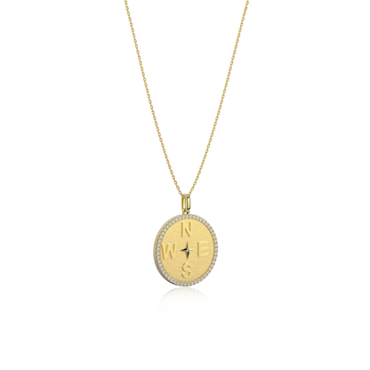 18k Gold Plated Personal Story Medallion Necklace – Lucky Symbol & Engravable AW24N001G OPJ Studio