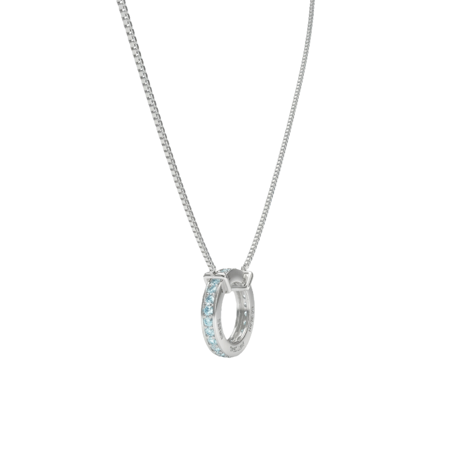 Circle of Love-March Birthstone Family Necklace Hebrew engraving available SN041BR_H OPJ Studio