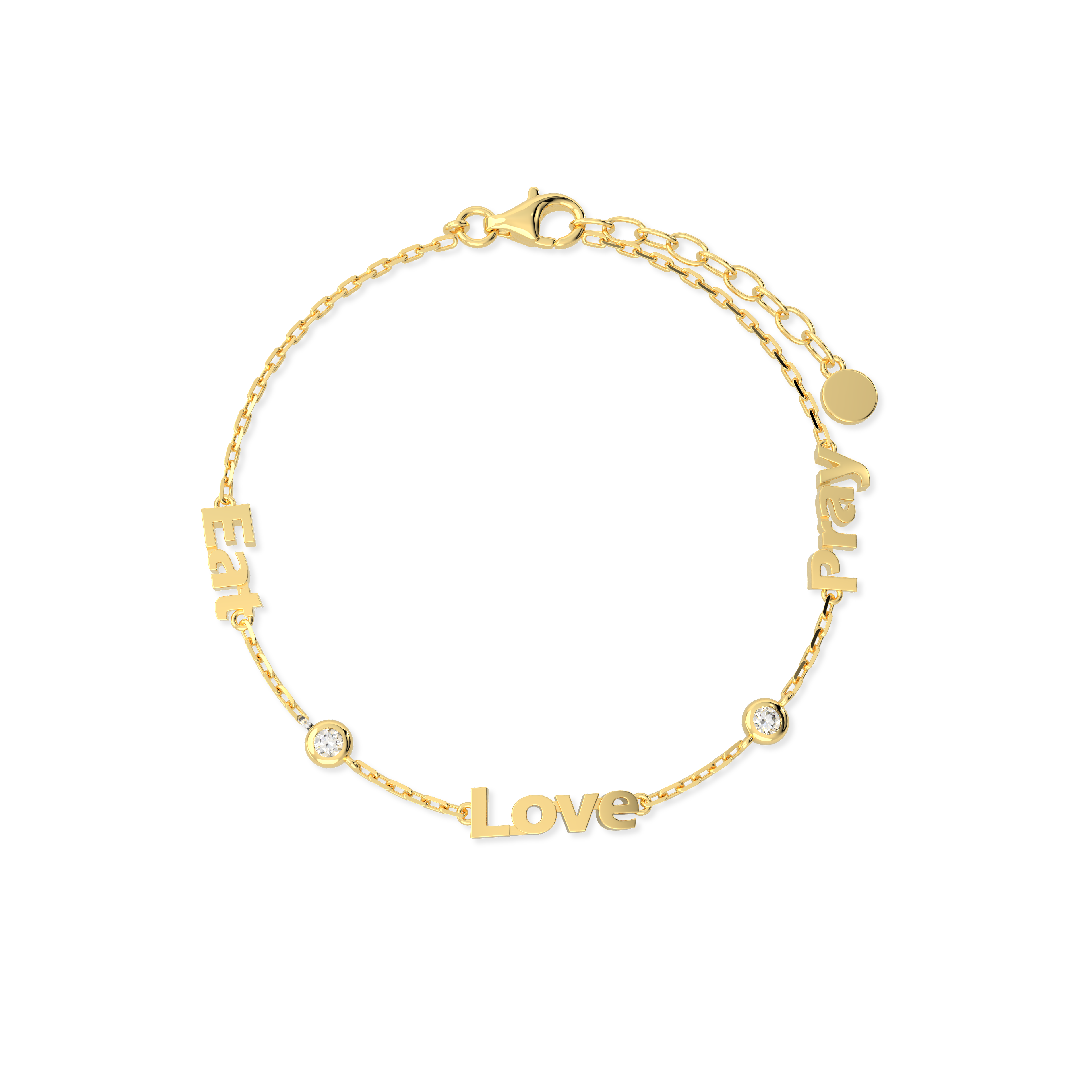 Linked by Love – Name Bracelet with Emotional Spark SB002G OPJ Studio