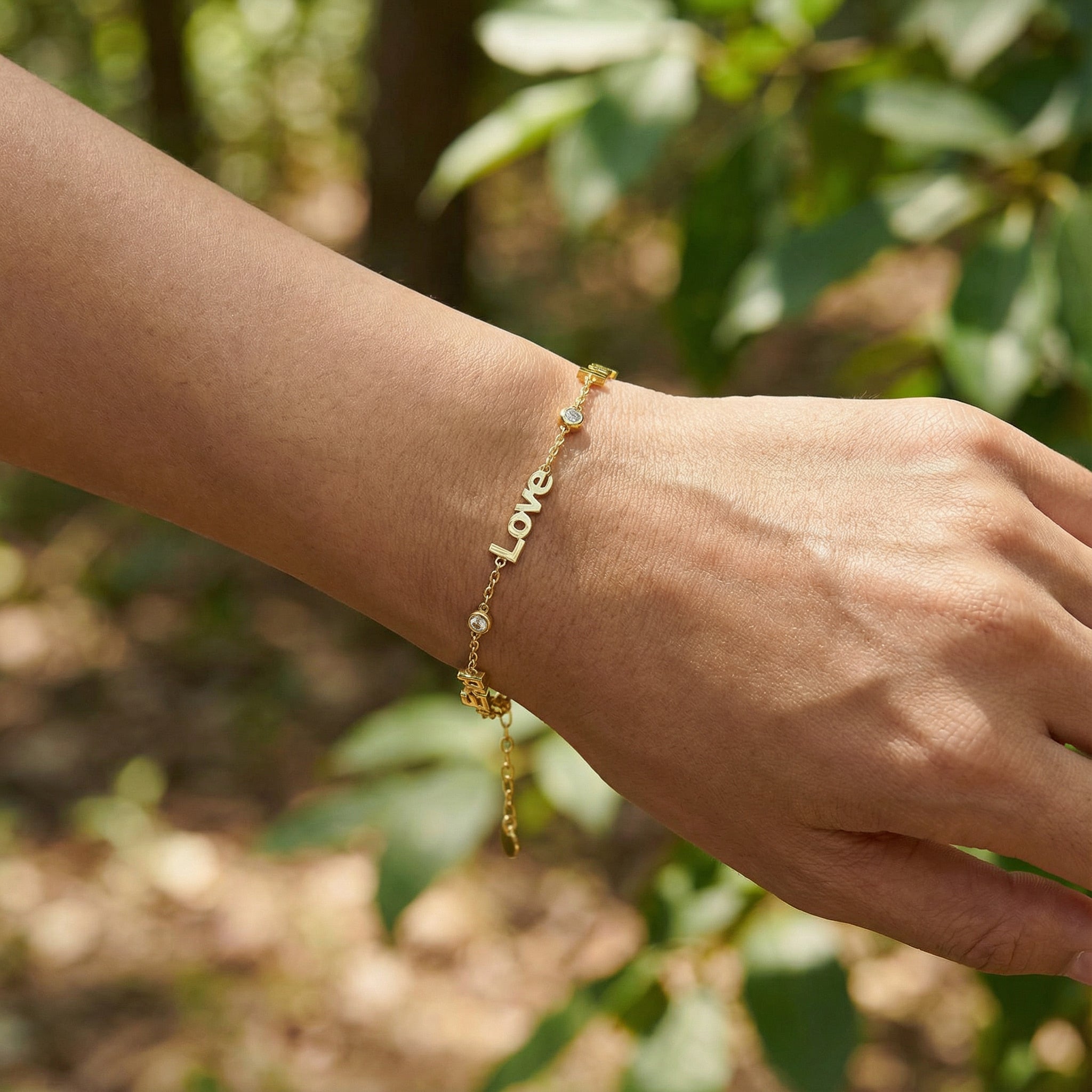 Linked by Love – Name Bracelet with Emotional Spark SB002G OPJ Studio