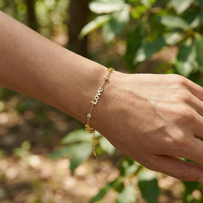 Linked by Love – Name Bracelet with Emotional Spark SB002G OPJ Studio