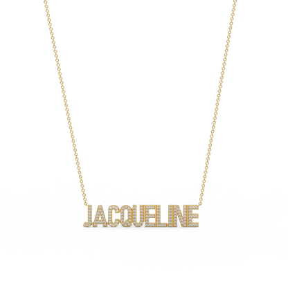 JAQUELINE Gold Plated Silver Signature Name Necklace AW24N002GD OPJ Studio