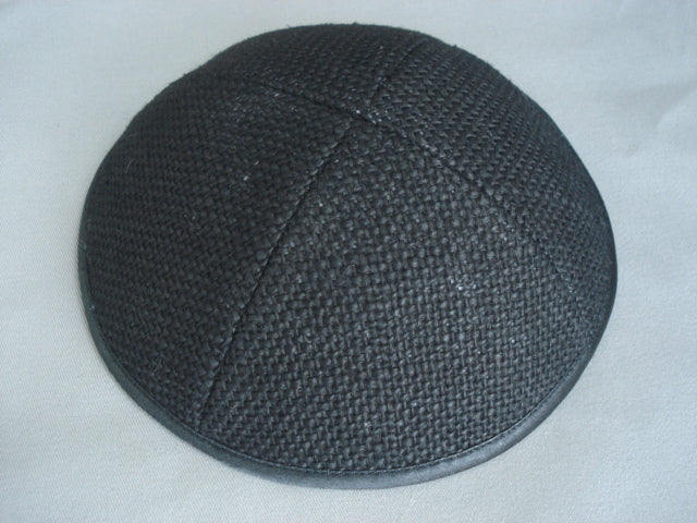 Burlap Kippot Black Jessy Judaica