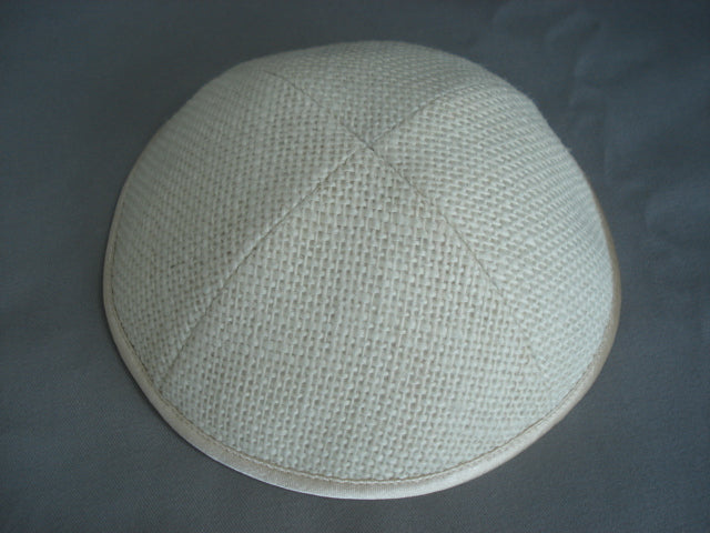 Burlap Kippot Ivory Jessy Judaica