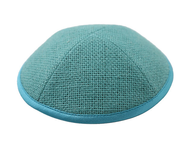 Burlap Kippot Turquoise Jessy Judaica