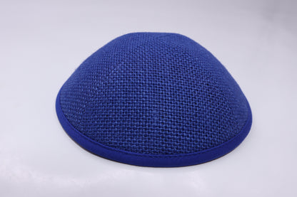 Burlap Kippot Royal Blue Jessy Judaica