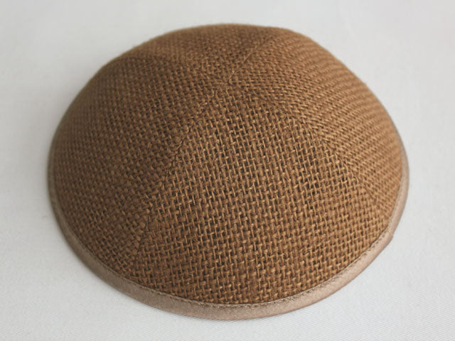 Burlap Kippot Brown Jessy Judaica