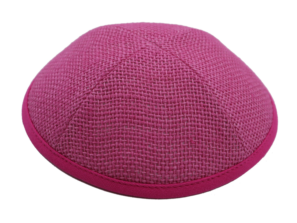 Burlap Kippot Pink Jessy Judaica