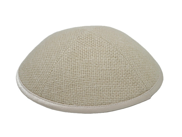 Burlap Kippot Beige Jessy Judaica