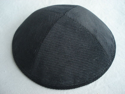 Corduroy Kippot Black Jessy Judaica