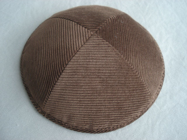 Corduroy Kippot Brown Jessy Judaica