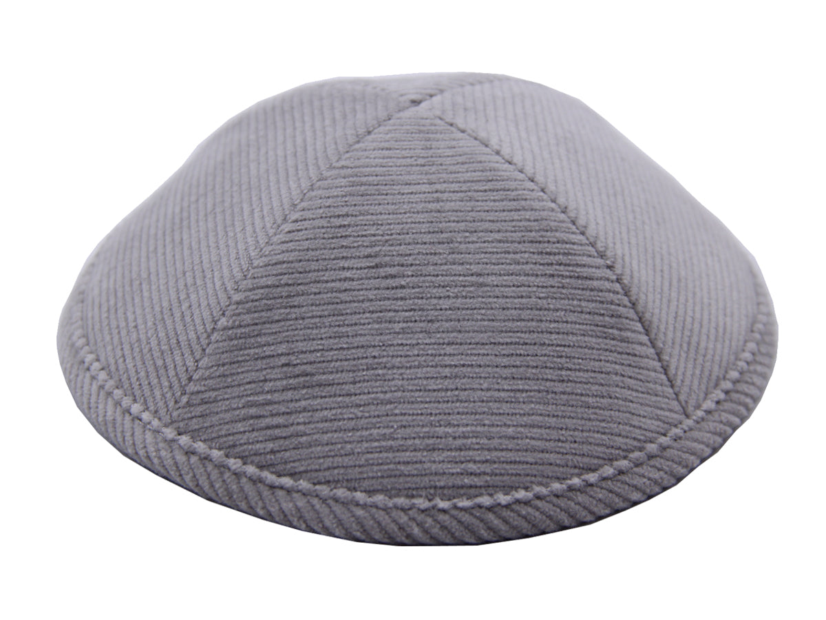 Corduroy Kippot Light Grey Jessy Judaica