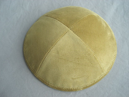 Corduroy Kippot Gold Jessy Judaica