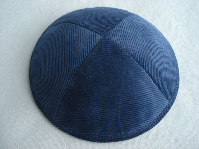 Corduroy Kippot Dark Navy Jessy Judaica