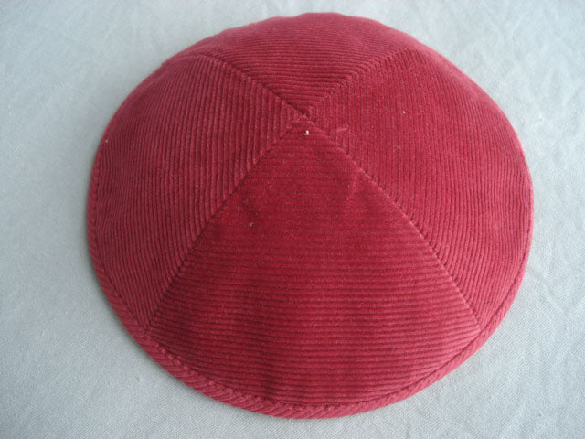 Corduroy Kippot Burgundy Jessy Judaica