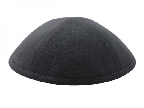 Linen Kippot Dark Grey Jessy Judaica