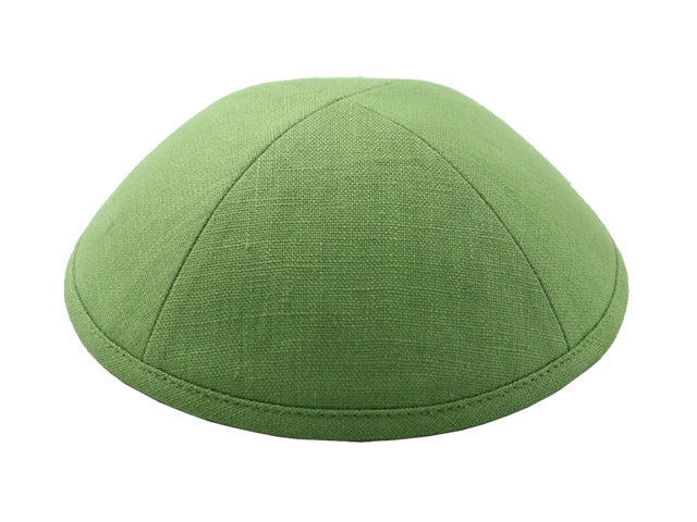 Linen Kippot Apple Green Jessy Judaica