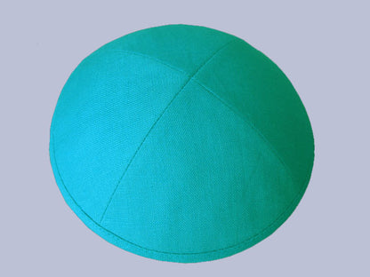 Linen Kippot Tiffany Blue Jessy Judaica