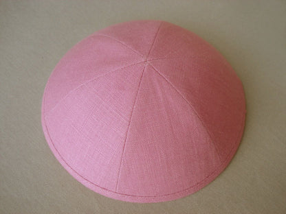 Linen Kippot Fuchsia Jessy Judaica