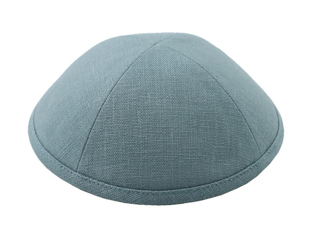 Linen Kippot Cadet Blue Jessy Judaica