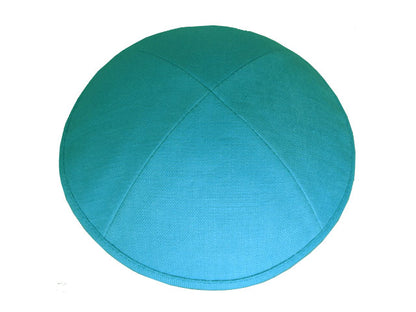 Linen Kippot Dodger Blue Jessy Judaica