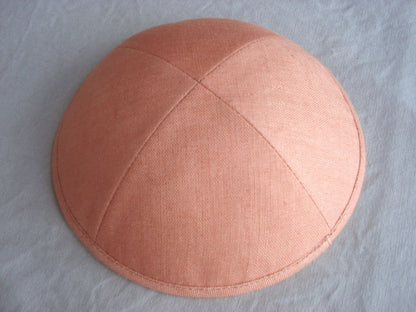 Linen Kippot Copper Red Jessy Judaica