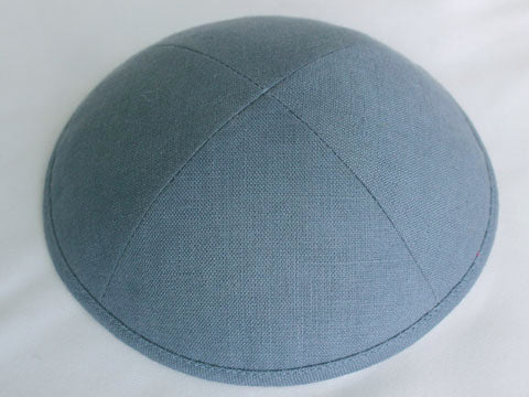 Linen Kippot Gray Jessy Judaica