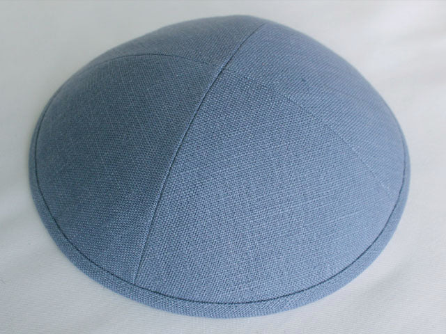 Linen Kippot Mid Grey Jessy Judaica