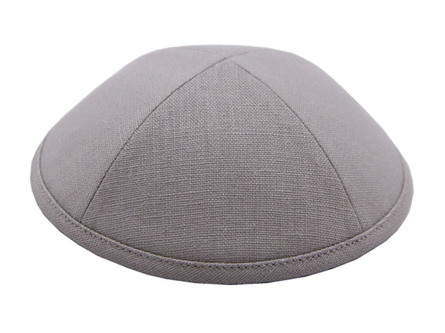 Linen Kippot Light Grey Jessy Judaica