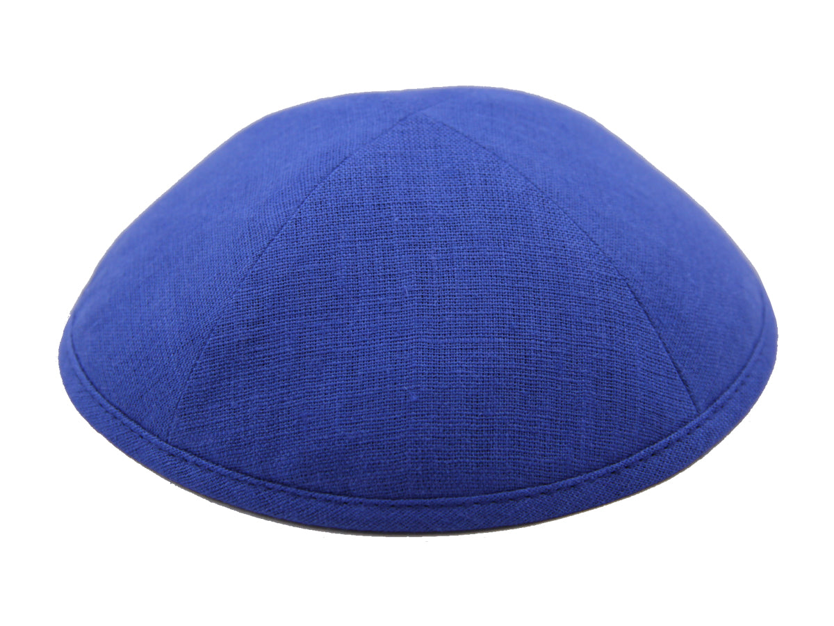 Linen Kippot Blue Jessy Judaica